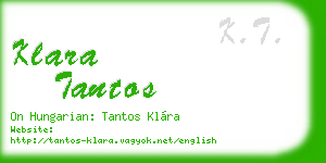 klara tantos business card